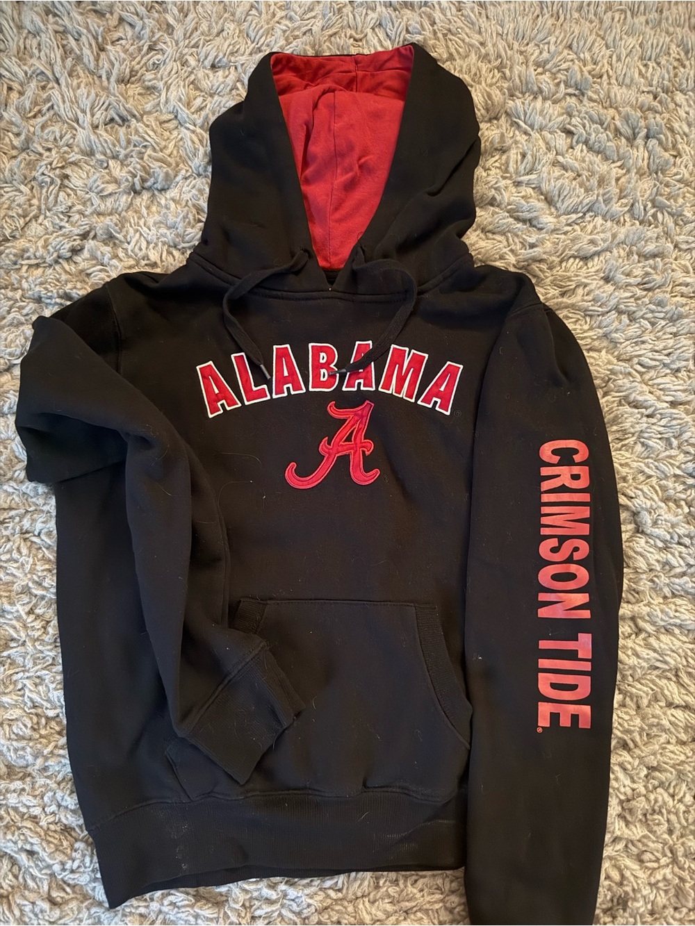 Colosseum Black and Red Women's Hoodie with Embroidered Lettering